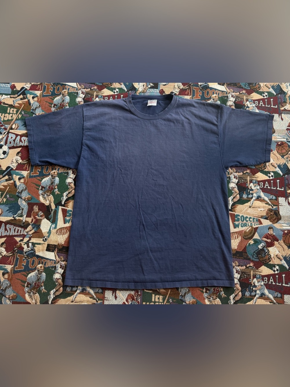 Vintage 90s Men’s Pluma Navy Blue Faded Blank Heavyweight Cotton T-shirt